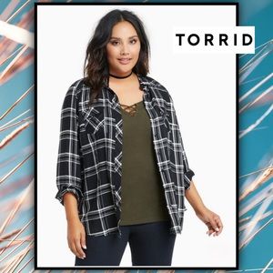 TORRID Plaid Challis Camp Shirt #T8560r